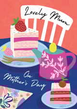 Classic Mother's Day Card - Table - Cakes created by Laura Darrington Design Ltd.