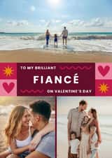 Personalised Valentines Day Photo Card created by Joanne Hawker - Classic Valentine's Day Card - Brilliant Fiancé - Stars & Hearts