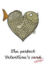 Funny Fishing Valentine's Card - The Perfect Valentine's Carp! created by Blueberry Magpie Cards