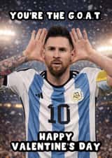 Fun Valentine’s Day Card - Lionel Messi - The G.O.A.T created by Pink Peach Cards
