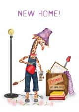 Cute giraffe moving to a new home card created by LeopardyNonsense