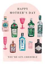 Classic Mother's Day Card - Gin - You're Gin-Credible created by Making Meadows Ltd