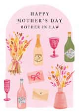 Classic Mother's Day Card - For Mother In Law - Flowers & Wine created by Making Meadows Ltd