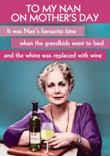 Funny Nan Mother's Day Card - Retro - Whine replaced with Wine created by Quitting Hollywood