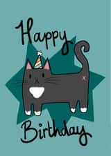 Party tuxedo Cat Birthday Card created by Mogs Austin