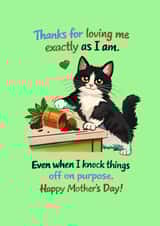 Cute cheeky Cat Mother’s Day  card created by Sarah Barker Illustrations