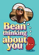 Personalised Valentines Day Photo Card created by Tainted Genie - Cute Valentines card - Bean thinking about you - personalise with photo
