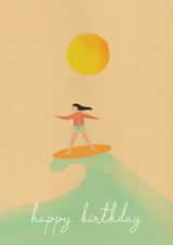 Arty Birthday Card - Surfing - Sunshine created by Victoria Lucy Williams