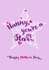 Classic Mother's Day Card - For Nanny - Star created by Fatchair Print