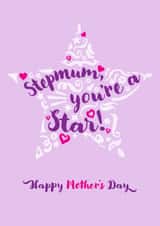 Classic Mother’s Day Card - For Stepmum - Star created by Fatchair Print