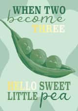 Cute New Baby Pea Card for New Parents created by Oh Anna Design Co