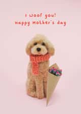 Cute Mother's day card - Needle felt dog - I woof you! Happy Mother's day created by Lemon and Sugar 