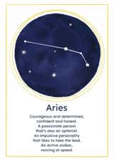 Aries Birthday Card - Star Sign Art created by Kelly The Poet