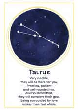 Taurus Birthday Card -  Star Sign Art created by Kelly The Poet