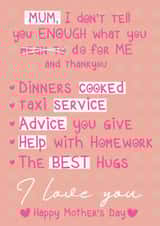 Funny Mother's Day card - Thankyou created by Luella York
