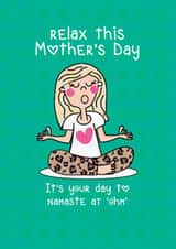 Funny Yoga Mother's Day card for yoga loving mums created by Luella York