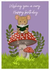 A whimsical woodland birthday card created by Sharonflemingart
