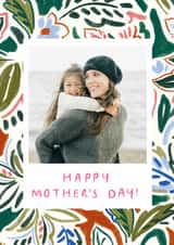 Personalised Mothers Day Photo Card created by Lauren Barclay - Pretty Mother’s Day Card - Painterly Floral Frame