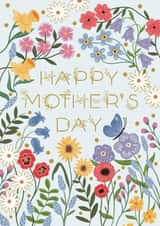 Pretty Mother’s Day Card - Butterflies - Flowers created by Holly Hudson-Smith