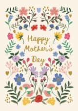 Pretty Mother’s Day Card - Modern Florals - Flowers created by Holly Hudson-Smith