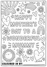 Cute Mother's Day Card - Wonderful Mummy - Colour-In created by Sarah Harding