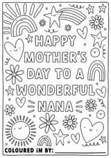 Cute Mother's Day Card - Wonderful Nana - Colour-In Card created by Sarah Harding