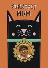 Personalised Mothers Day Photo Card created by Muses & May  - Cute Mother's Day Card - Black Cat - Purrfect Mum