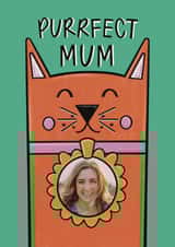Personalised Mothers Day Photo Card created by Muses & May  - Cute Mother's Day Card - Ginger Cat - Purrfect Mum
