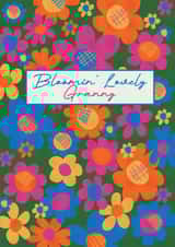 Bright bold hand-drawn floral garden for Mother's Day created by Luella York