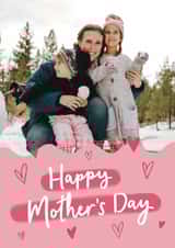 Personalised Mothers Day Photo Card created by Sydney Jo Designs - Classic Mother's Day Card - Pink Hearts