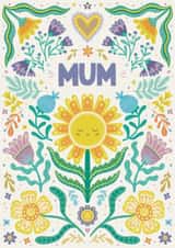 Pretty Mother's Day Card - Folk Art Florals created by Hollie McManus Illustration