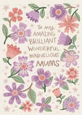 Pretty Mother's Day Card - Wildflowers Pattern - Folk Art Style created by Hollie McManus Illustration