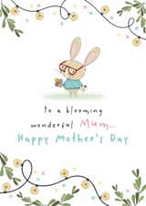 Cute Mother's Day Card - Blooming Wonderful Bunny created by Dandelion Stationery