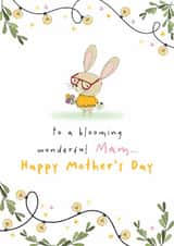 Cute Mother's Day Card - For Mam - Blooming Wonderful Bunny created by Dandelion Stationery