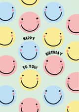 Cute Birthday Card - Smiley Face Pattern created by Lucy Maggie Designs