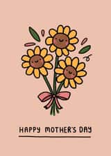 Cute Mother's Day Card - Smiley Sunflowers created by Wren & Wilson
