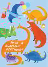 Cute Birthday Card - Dinosaurs - Roarsome Birthday created by Jessica Crawford