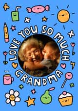 Personalised Mothers Day Photo Card created by Wren & Wilson - Cute Mother's Day Card - For Grandma - Smiley Sweets