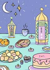 Cute Eid - Ramadan - Sehri - Iftar Card for your family and friends created by Lil Nu Souk