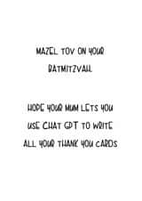 Funny Batmitzvah card created by Little Lisa Designs