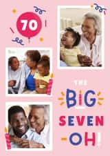 Personalised Birthday Photo Card created by Joanne Hawker - Classic Birthday Card - 70th - Seven-Oh!