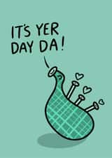 Cute Father's Day Card - Da - Scottish - Bagpipes created by Greetin’ Cards UK