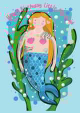 Mermaid Birthday Card created by Hinkypunk Illustration 