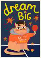 Funny Good Luck/Congratulations Card - Marty Supreme - Kitty Supreme created by NICHOLA COWDERY ILLUSTRATIONS 