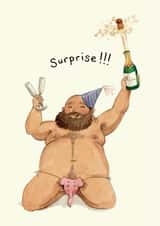Funny Birthday Card - Surprise!!! - Elephant created by Hes Durkan Illustration