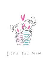 Cute Mother's Day Card - Love You - Big Hug created by Sketchy Muma