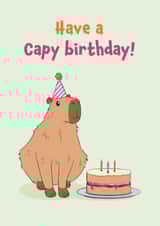 Cute Capybara Birthday Card - Have A Capy Birthday created by Fox & Finch