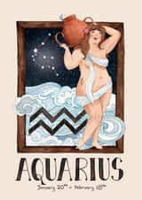 Arty Birthday Card - Aquarius - For Her created by Hes Durkan Illustration
