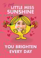 Personalised Valentines Day Photo Card created by Mr. Men - Little Miss Sunshine Valentine’s Day Photo Card - For Her - Mr. Men