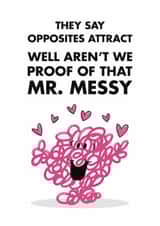 Mr.Men Valentine's Day Card - Opposites Attract - Mr. Messy & Little Miss Tidy created by Mr. Men